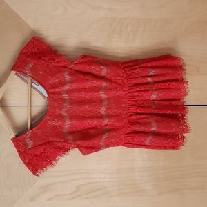 Elegant Red Lace Top (Maeve)